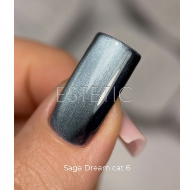 Гель лак SAGA Dream cat 06 шелковій кошачий глаз графитово-синий. благородный, 10 мл