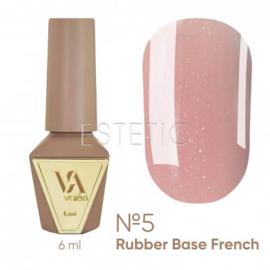 База Valeri French Base №  5 Shimmer нюдовый персиково-розовый с золотым шиммером, 6 мл