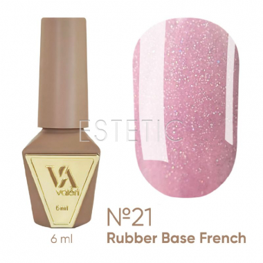 База Valeri French Base № 21 Shimmer пудровый сиреневый с голографическим микроблеском, 6 мл