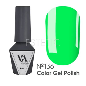 Гель-лак Valeri Color №136 неоновый ярко-салатовый, 6 мл
