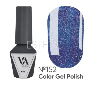 Гель-лак Valeri Color №152 синий васильковый с сиреневым дзеркальным блеском, 6 мл