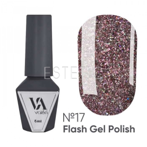 Гель лак Valeri Flash 17 светоотражающий кристалл розовый хамелеон, 6 мл