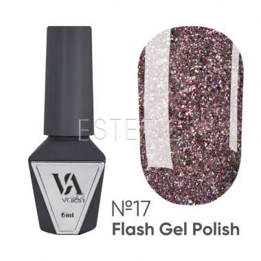 Гель лак Valeri Flash 17 светоотражающий кристалл розовый хамелеон, 6 мл