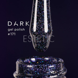 Гель-лак Dark gel polish 171 глубокий темно-черный с блесточками, 6 мл