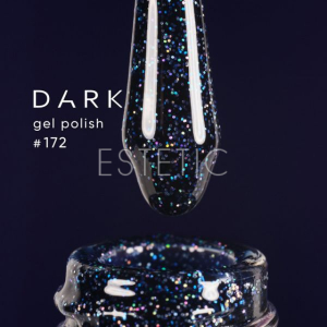 Гель-лак Dark gel polish 172 глубокий синий морской с голографичными блесточками, 6 мл