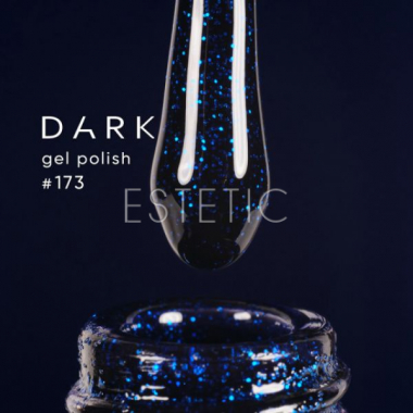 Гель-лак Dark gel polish 173 глубокий синий с синими блесточками, 6 мл