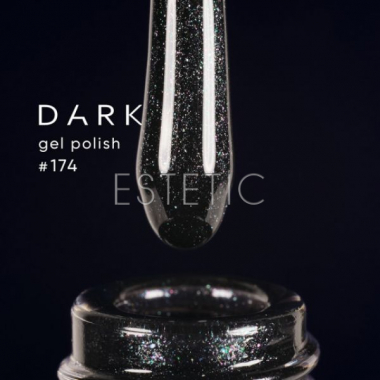 Гель-лак Dark gel polish 174 черный с шиммером, 6 мл
