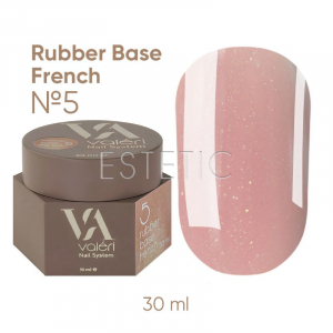 База Valeri French Base №  5 Shimmer нюдовий персиково-рожевий лососевий з золотим шимером, 30 мл