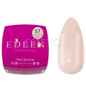 Гель Edlen Builder gel Flash №57 світловідбиваючий кремово-рожевий, 30 мл