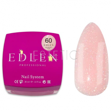 Гель Edlen Builder gel Flash №60 светоотражающий нежно-розовый, 30 мл