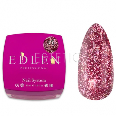 Гель Edlen Builder gel Flash №65 светоотражающий вишневый, 30 мл