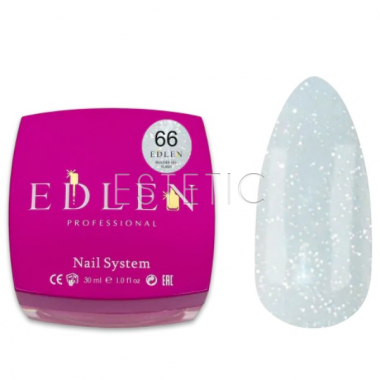 Гель Edlen Builder gel Flash №66 светоотражающий молочно-серый, 30 мл