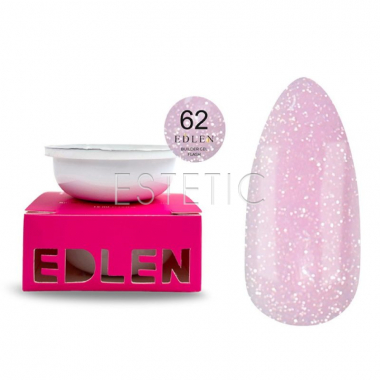 Гель Edlen Builder gel Flash №62, Сменный картридж, светоотражающий лиловый светлый, 15 мл