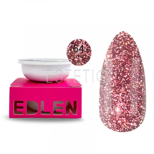 Гель Edlen Builder gel Flash №64, Змінний картридж, світловідбиваючий червоний, 15 мл