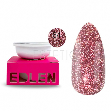 Гель Edlen Builder gel Flash №64, Сменный картридж, светоотражающий красный, 15 мл