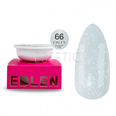 Гель Edlen Builder gel Flash №66, Сменный картридж, светоотражающий молочно-серый, 15 мл