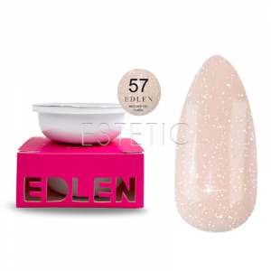 Гель Edlen Builder gel Flash №57, Змінний картридж, світловідбиваючий кремово-рожевий, 30 мл