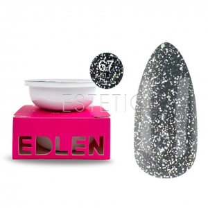 Гель Edlen Builder gel Flash №67, Змінний картридж, світловідбиваючий чорний, 30 мл