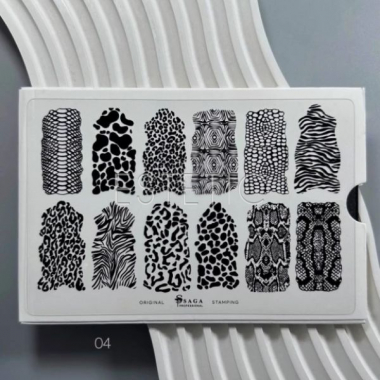 Пластина для Стемпинга SAGA professional №04 Skin, кожа животных