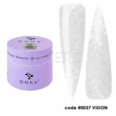 Гель для наращивания DNKa Builder Gel #0037 Vision сияющий молочный, 15 мл