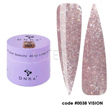 Гель для наращивания DNKa Builder Gel #0038 Vision сияющий розовый нюд,15 мл
