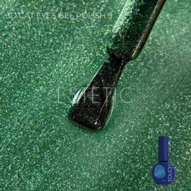 Гель-лак Touch Gel polish 3D Cat Eyes 09 кошачий глаз, яркий зелёный, 9 мл