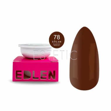 Гель для ногтей EDLEN Builder gel №78 Lviv (Coffee in Lviv) сменный картридж, темно-коричневый,30 мл