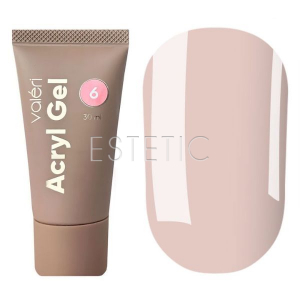 Акригель Valeri Acryl Gel №06 полупрозрачный натурально-розовый, 30 мл