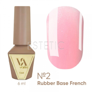 База Valeri French Base №2 Shimmer светло-розовый теплый с серебряным шиммером,6 мл