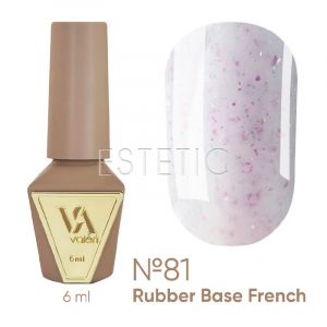 База Valeri French Base № 81 Shine молочна з ліловою крихтою і сріблястим шимером ,6 мл
