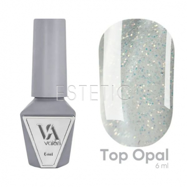 Топ для ногтей Valeri Top Opal прозрачный с эффектом опал, 6 мл