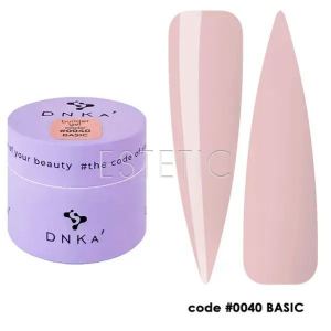 Гель для нігтів DNKa Builder Gel #0040 Basic теплий рожевий нюд, 15 мл