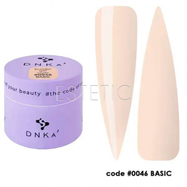 Гель для нігтів DNKa Builder Gel #0046 Basic молочний кремово-персиковий, 15 мл