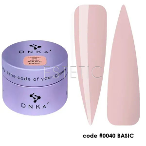 Гель для нігтів DNKa Builder Gel #0040 Basic теплий рожевий нюд, 30 мл