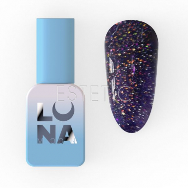 Гель-лак LUNA Color №214 Reflection светоотражающий темно-фиолетовый с разными блестками,8 мл