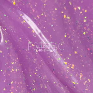 Гель для ногтей Touch Builder gel Shine Mix 5 легкий розово-лиловый с блесточками хамелеон, 15 мл
