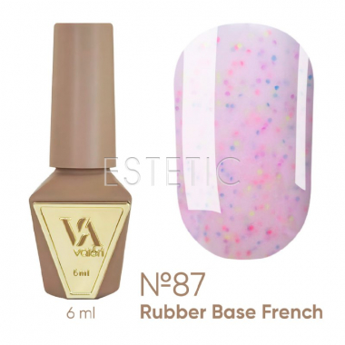 База Valeri French Base №87 Shine светло-розовая с розовыми и голубыми крошками,6 мл