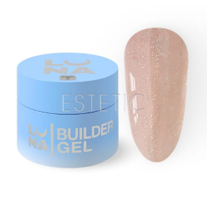 Гель для нарощування Luna Shimmer Gel №3 світлий пудровий рожевий з легким шиммером, 15 мл