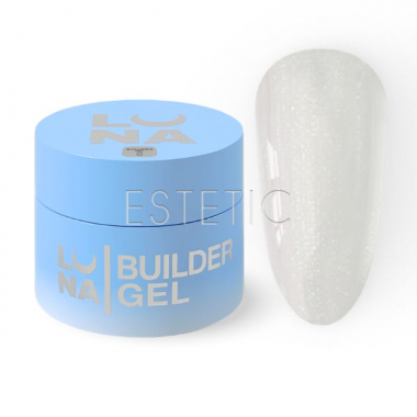 Гель для нарощування Luna Shimmer Gel №5 молочный с легким шиммером, 15 мл