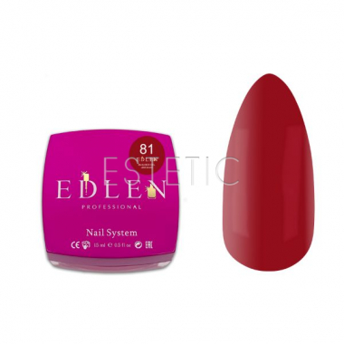 Гель для ногтей EDLEN Builder gel №81 Lviv (Love in Lviv) красный насыщенный, 15 мл