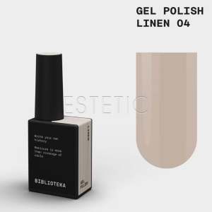Гель-лак Biblioteka 004 Linen, теплый бежевый, 10 мл