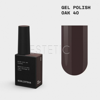 Гель-лак Biblioteka 040 Oak, глубокий коричневый, 10 мл
