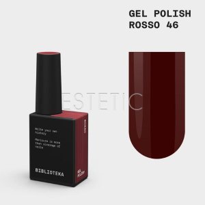 Гель-лак Biblioteka 046 Rosso, теплый насыщенный красный, 10 мл