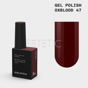 Гель-лак Biblioteka 047 Oxblood, темный красно-бордовый, 10 мл