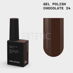 Гель-лак Biblioteka 024 Chocolate, горький шоколад, темно-коричневый, 10 мл