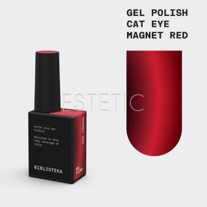 Гель-лак Biblioteka Cat Eye Magnet Red кошачий глаз, красный, 10 мл