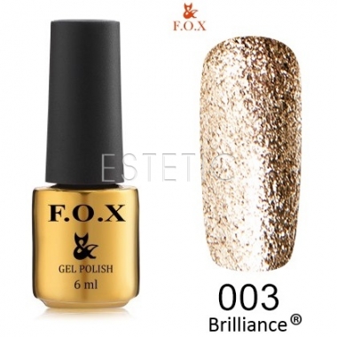 Гель-лак F.O.X Brilliance №003 (теплое серебро, блестки), 6 мл