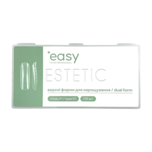 Верхние формы для наращивания ногтей EASY стиль 01, мягкий квадрат, 130 шт.