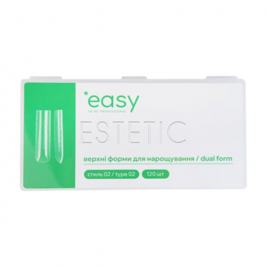 Верхні форми для нарощування нігтів EASY стиль 02, квадрат, 120 шт