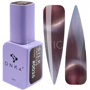 Гель-лак DNKa Cat`s Eye #0035 Silk кошачий глаз коричнево-фиолетовый, 12 мл